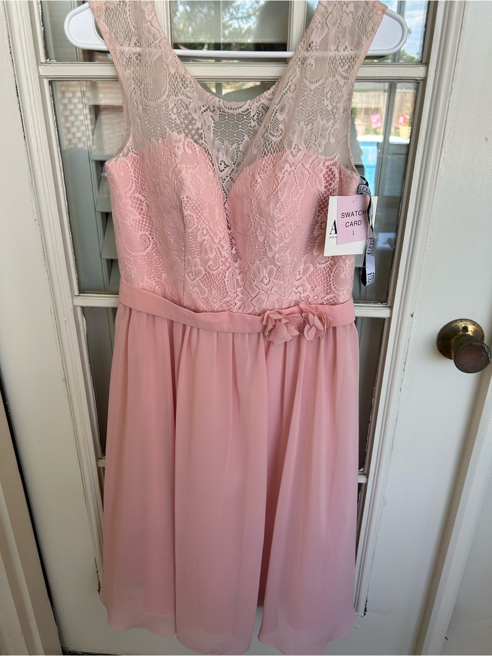 Alexia Designs Blush Lace & Chiffon A-Line Dress